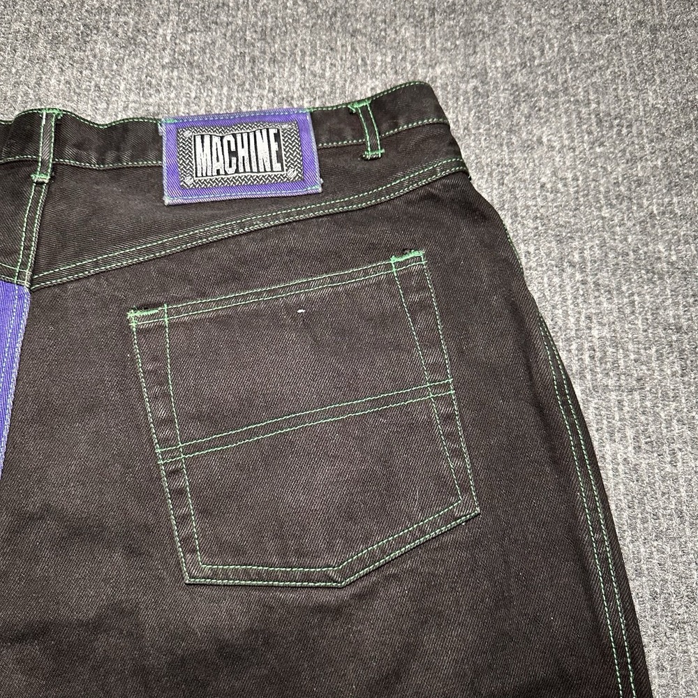 Vintage 90s Y2K Machine Jeans COLOR BLOCK Asult Sz 40x34 HipHop Urban StreetWear